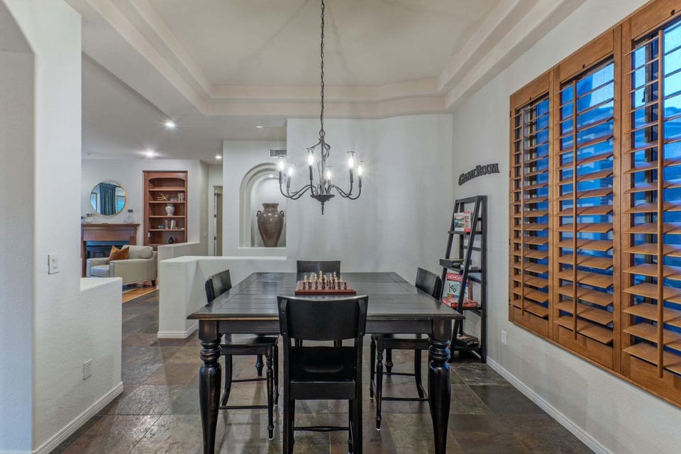 Dining area is ideal for more formal meals.