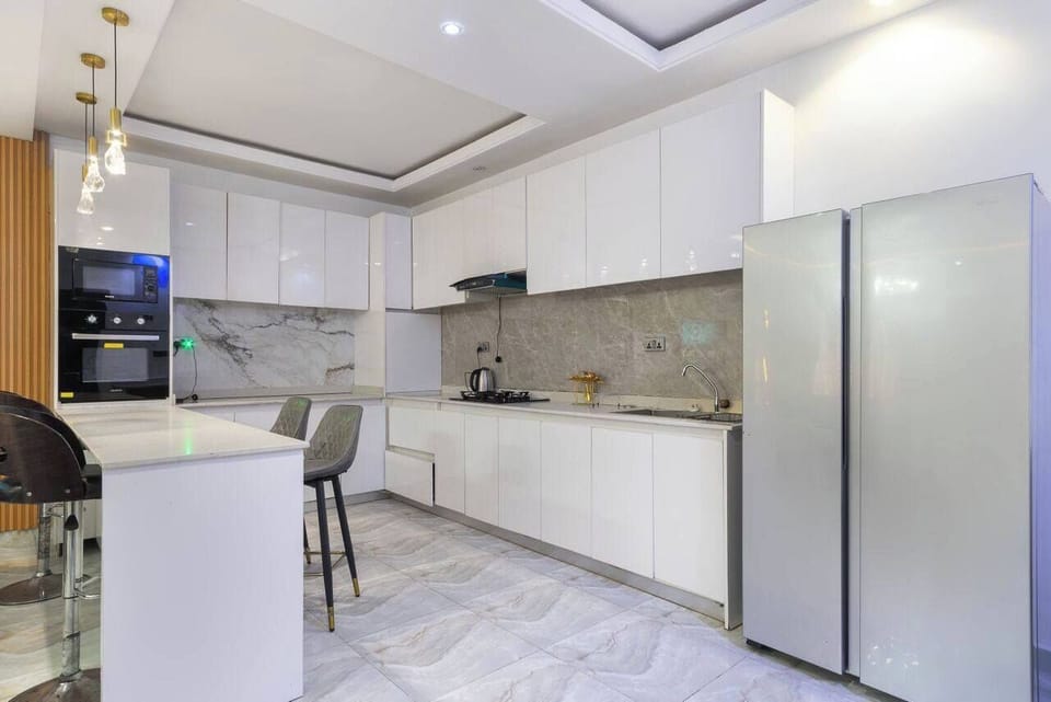 Standard Apartment, Balcony, City View | Private kitchen | Fridge, microwave, oven, stovetop