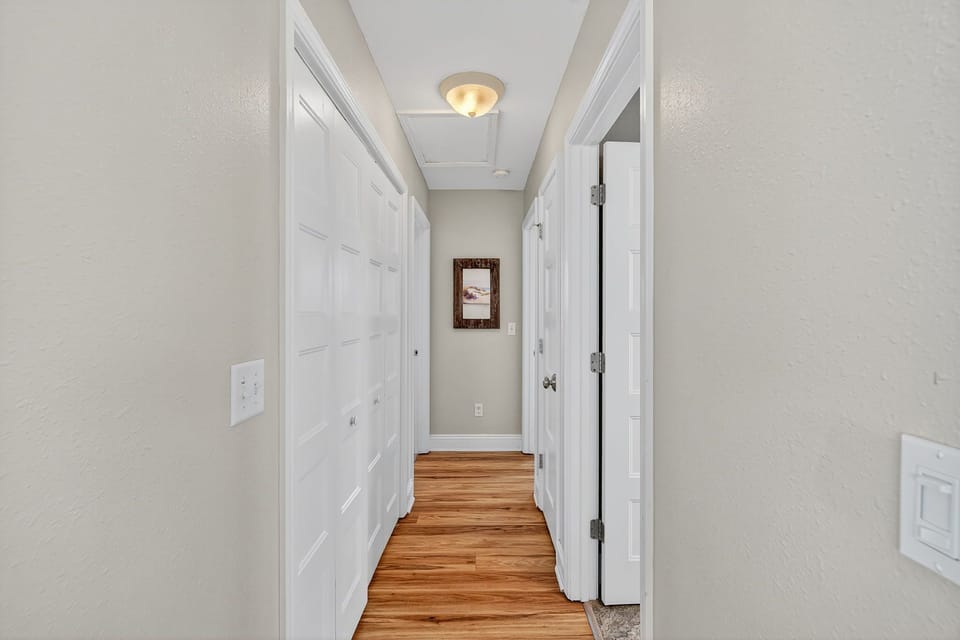 Hallway with laundry