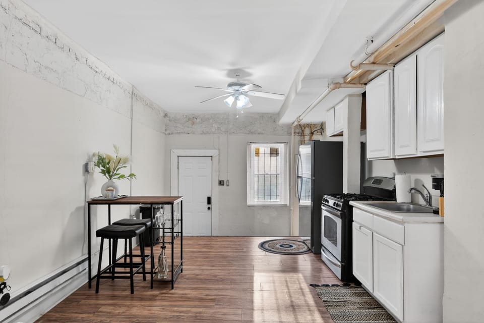 Indoors, Floor, Kitchen, Appliance, Ceiling Fan