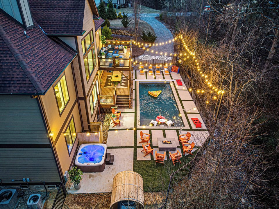 Your private outdoor oasis — pool, hot tub, sauna, fire-pits and space to unwind