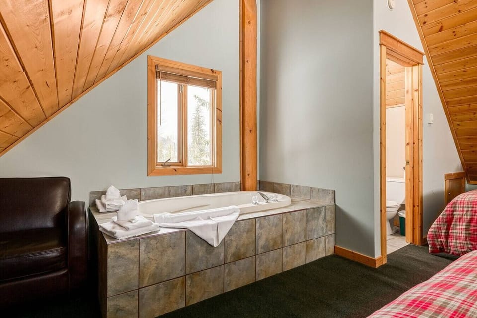 Bathtub in loft space.