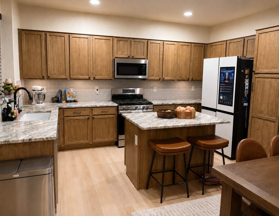 Cook a decadent meal in the fully stocked kitchen.