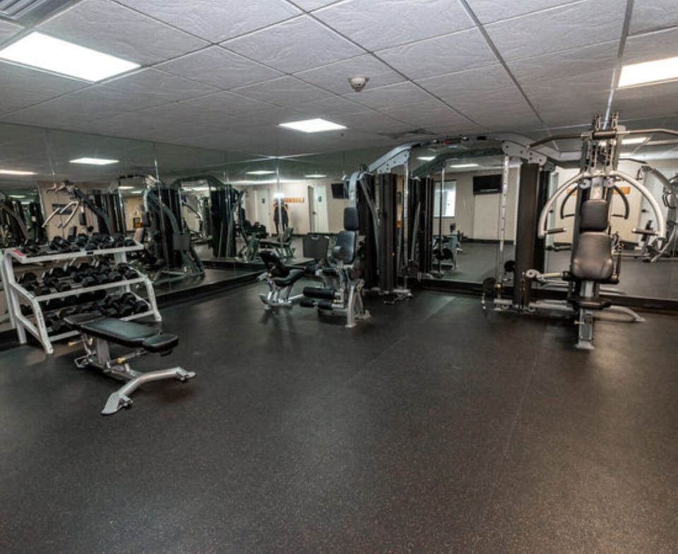 Recharge with a quick workout in the on-site fitness room.