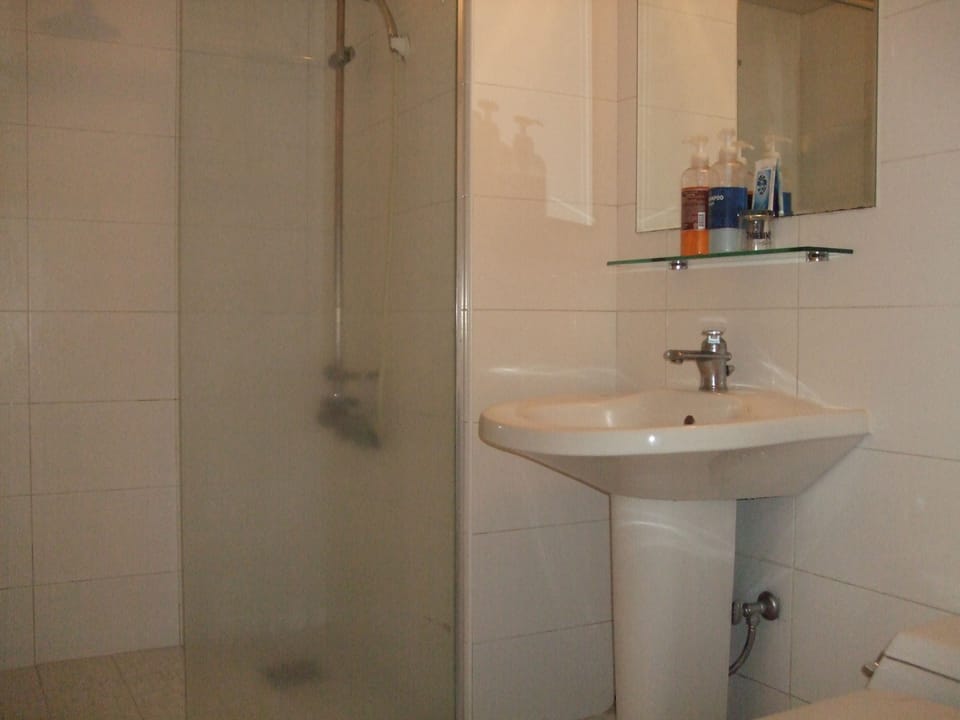 Deluxe Twin Room | Bathroom | Shower, hair dryer, slippers, towels
