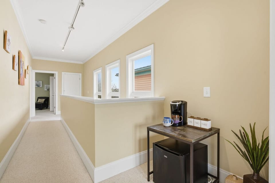Coffee directly outside the master bedroom