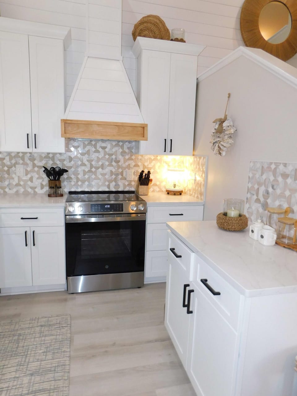 Bright, modern kitchen with sleek appliances and cozy ambiance