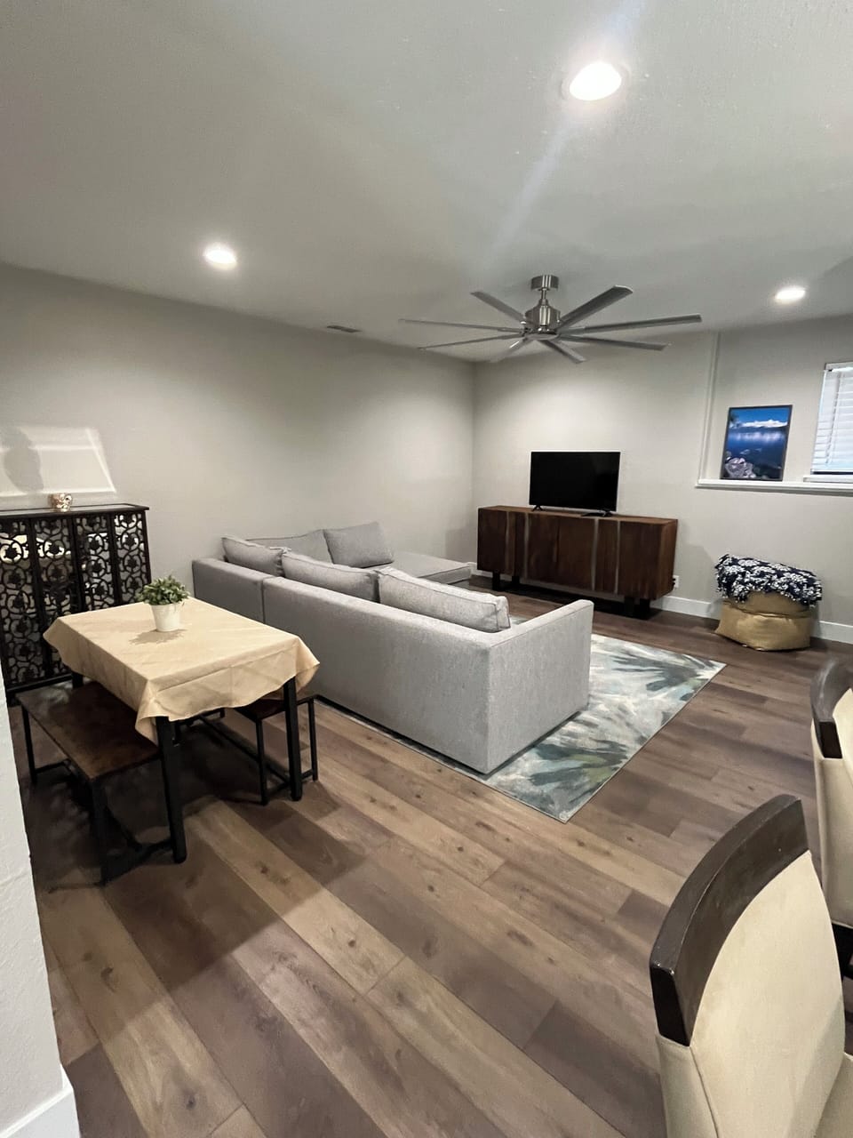 Lounge Areas and Bar Countertop Seating from Kitchen Top.