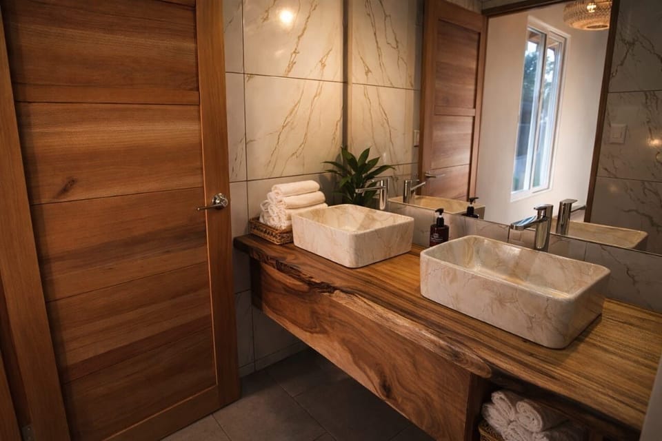 Deluxe Double Room Single Use, Patio, Garden View | Bathroom | Shower, rainfall showerhead, free toiletries, hair dryer