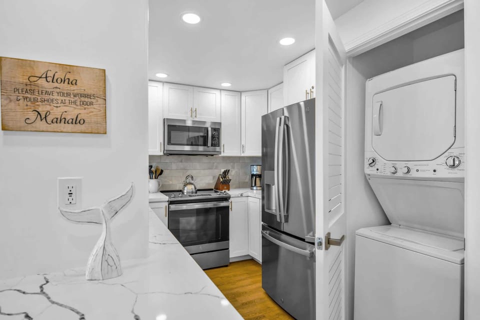 In-unit washer and dryer with Free & Clear detergent conveniently located within the home.