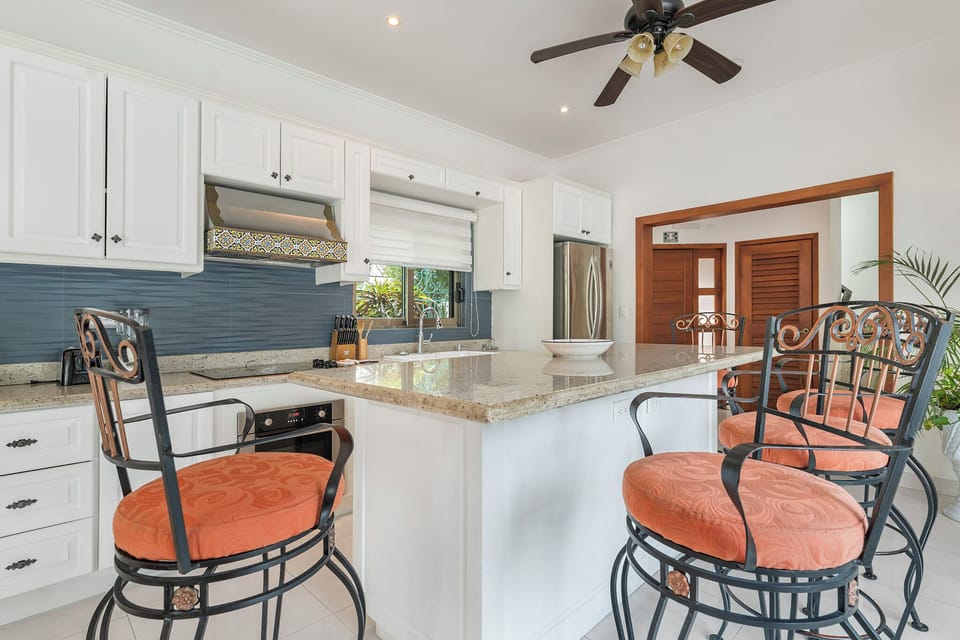 Kitchen and island