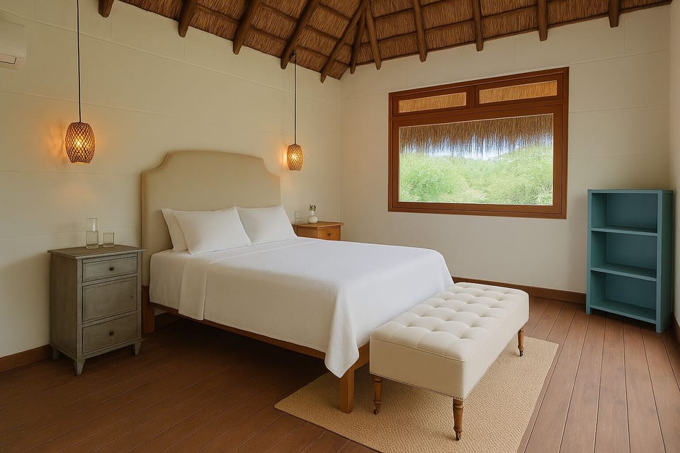Deluxe Cabin, 1 Queen Bed, Garden View | Premium bedding, desk, laptop workspace, blackout drapes