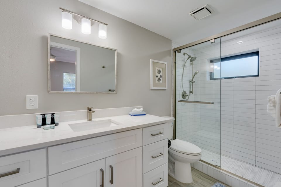 Primary bathroom with walk in shower