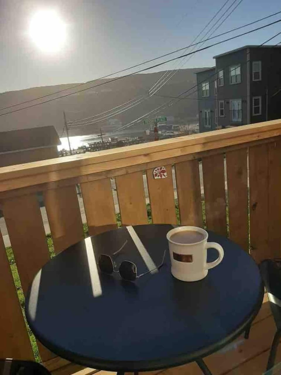 Morning sun, with open view of Southside Hills, patio 'larger than it appears'