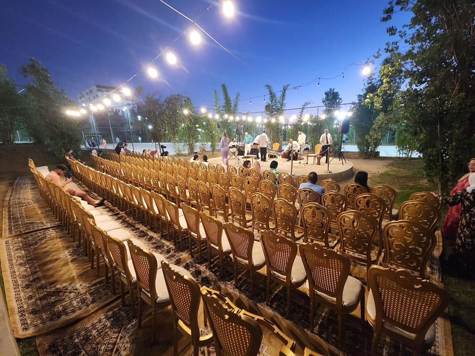 Outdoor banquet area