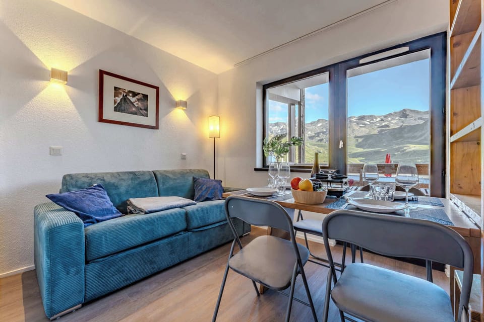 Enjoy your meals with a view — this dining space offers unforgettable Alpine scenery, right from your window