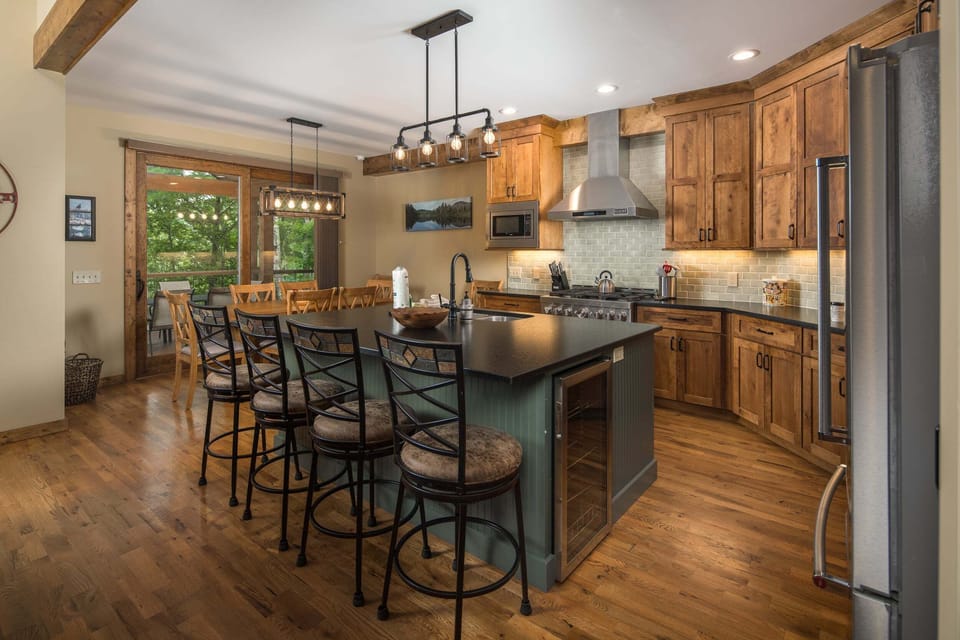 Gourmet kitchen with island seating