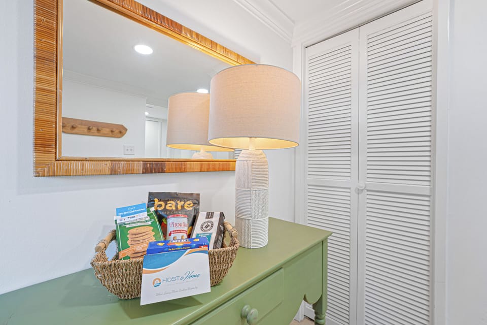 Upon entry, you're greeted with a Welcome Basket!