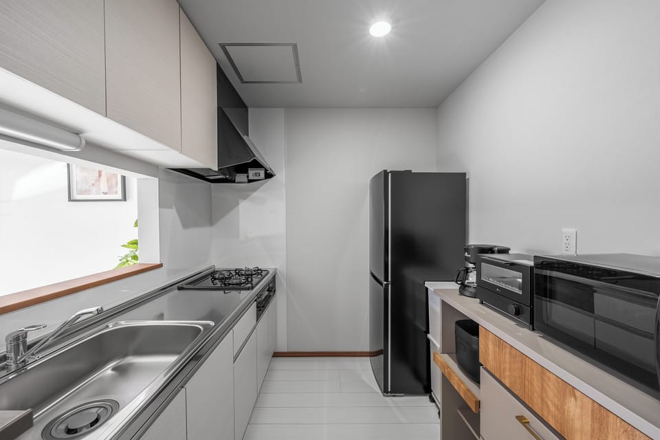 Apartment | Private kitchen | Fridge, microwave, stovetop, toaster