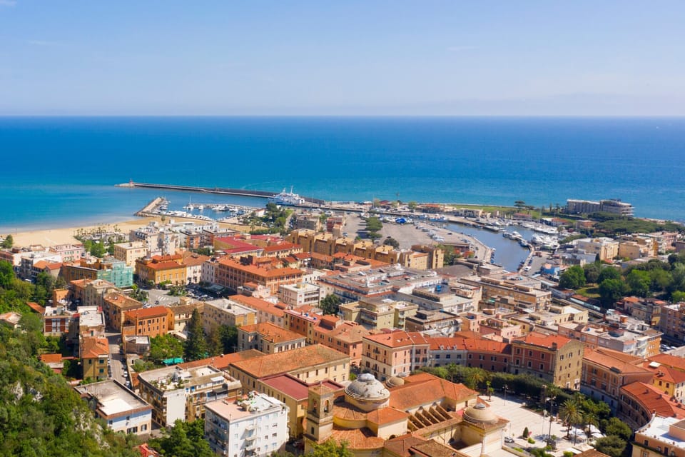 Aerial view of the port of Terracina