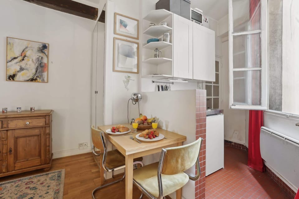 The open-plan living and dining area