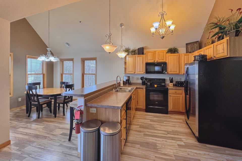 The kitchen is compact but a joy to use.