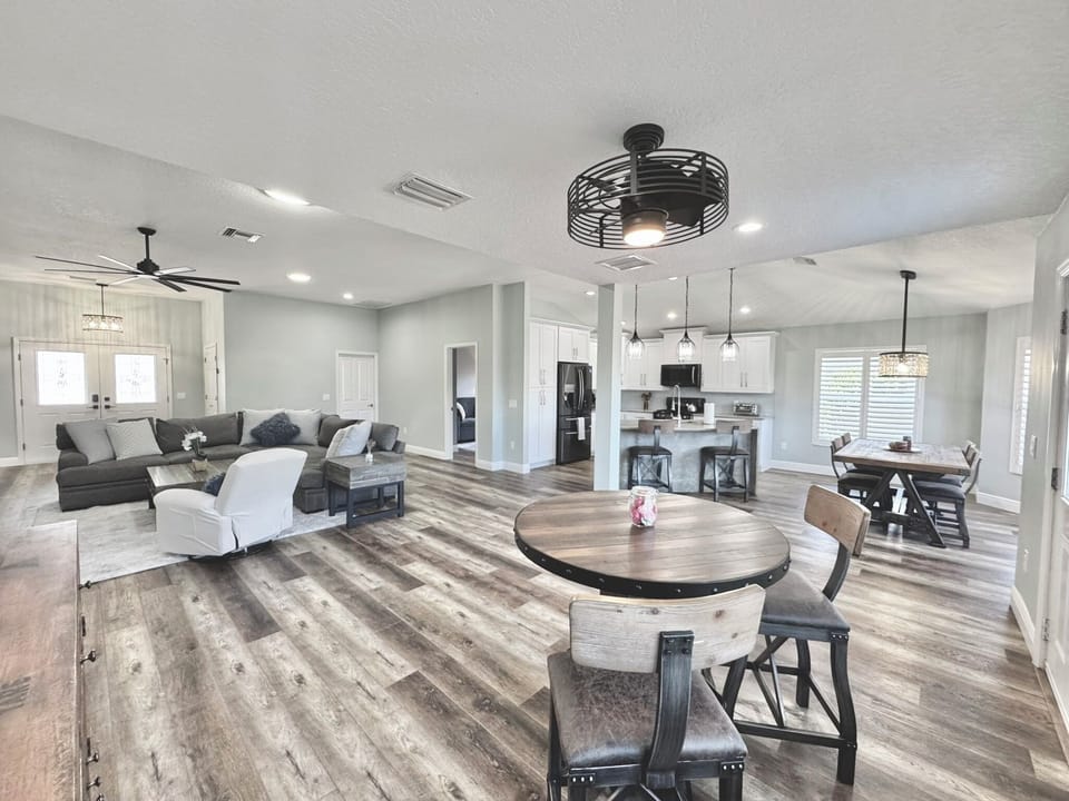 Living Room, Kitchen, Dining Area & Dual Purpose Informal Dining/Gaming Area