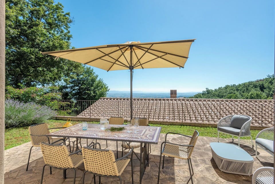 Furniture, Chair, Outdoor Furniture, Table, Outdoor Table, Kitchen & Dining Room Table, Shade, Patio, Garden, Umbrella