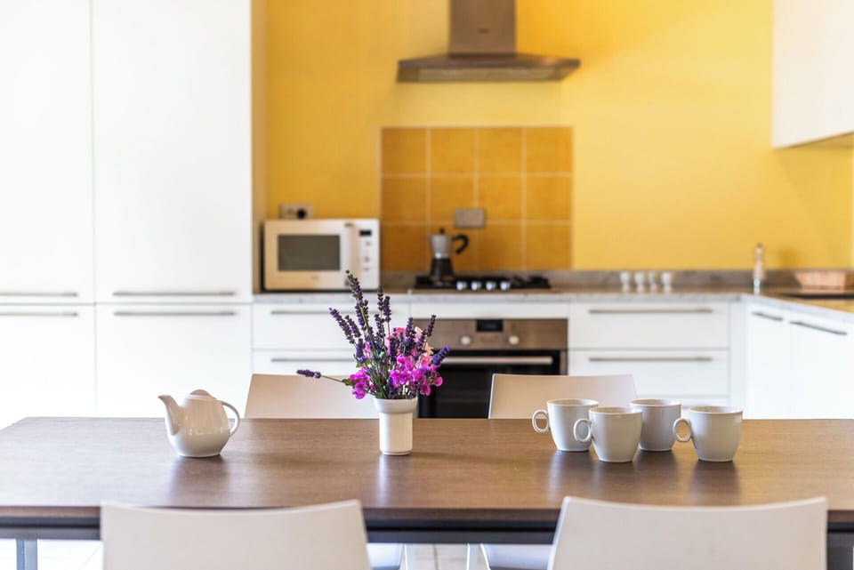 Furniture, Interior Design, Kitchen, Flooring, Countertop, Wood, Kitchen Appliance, Floor, Cabinetry, Chair