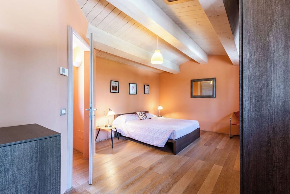 Interior Design, Furniture, Floor, Flooring, Wood, Ceiling, Bed, Room, Bedroom, Lighting