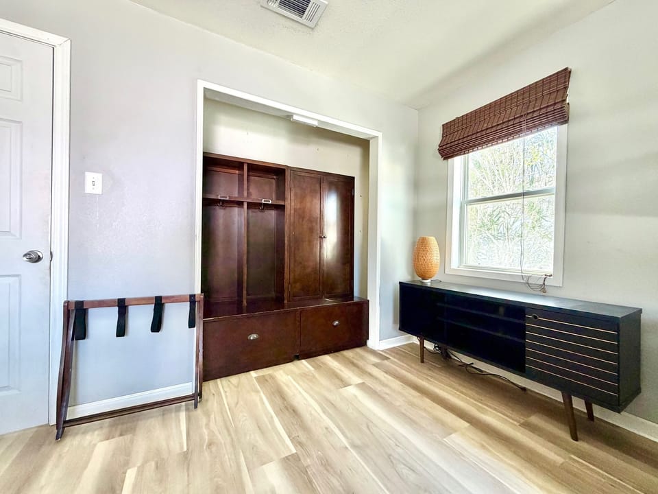 Allocate a "locker" or shelf space to each of the kids. Perfect for backpacks, blankets, toys, etc. 