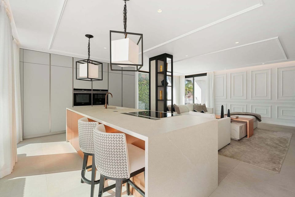 Bar stool area in the kitchen, relax and cook by the same time. 
