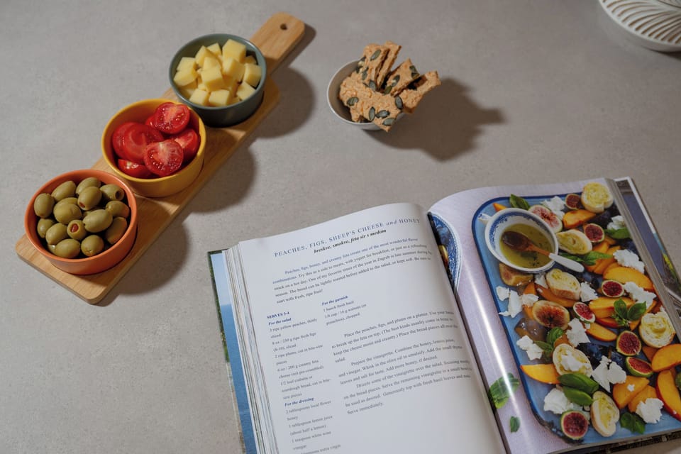 "Fresh snacks and a cozy setup for relaxing moments."