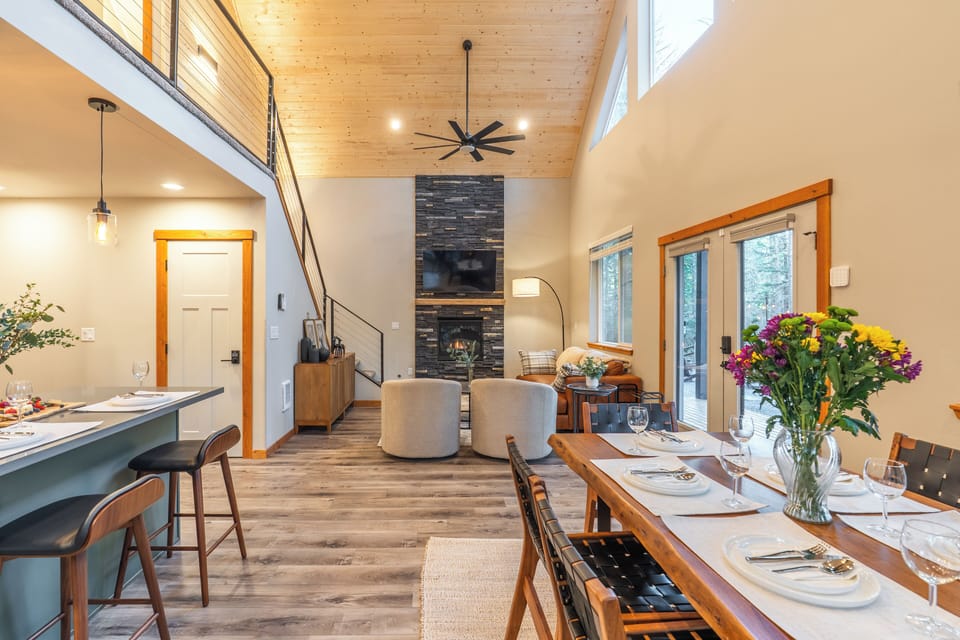 Cathedral ceilings and light-filled living space