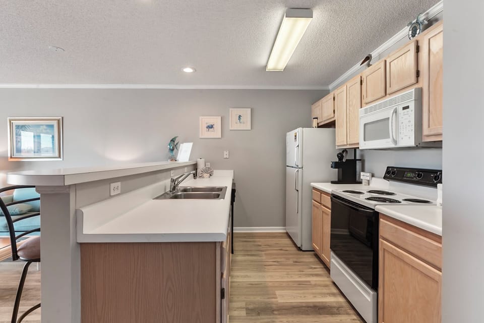 Full Kitchen with Refrigerator, Stove, Microwave, Dishwasher, and more!