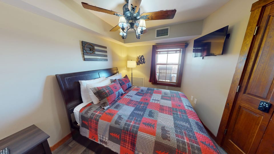 Indoors, Appliance, Ceiling Fan, Furniture, Bed