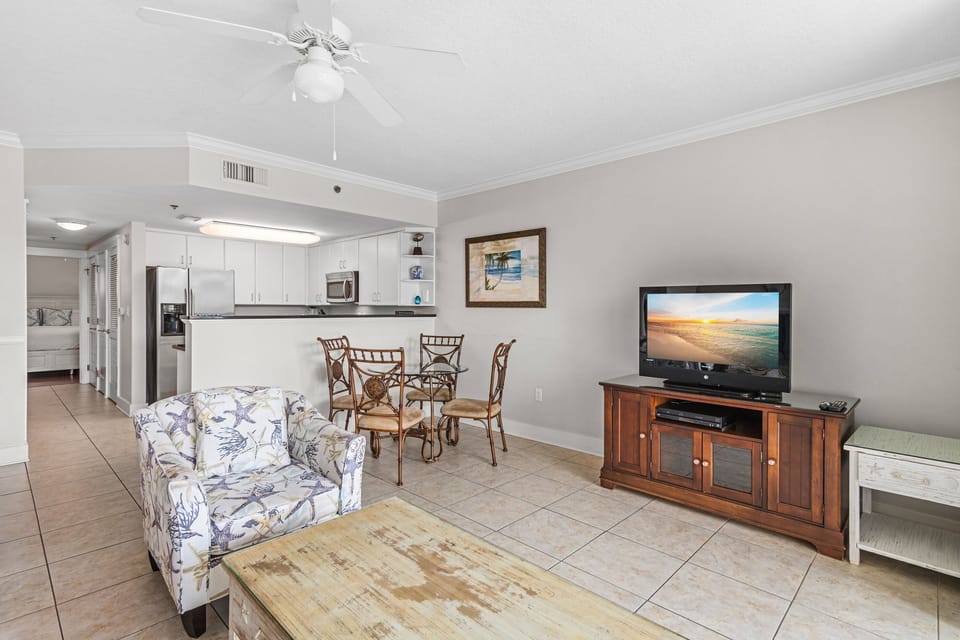 Relax with a movie on the living room