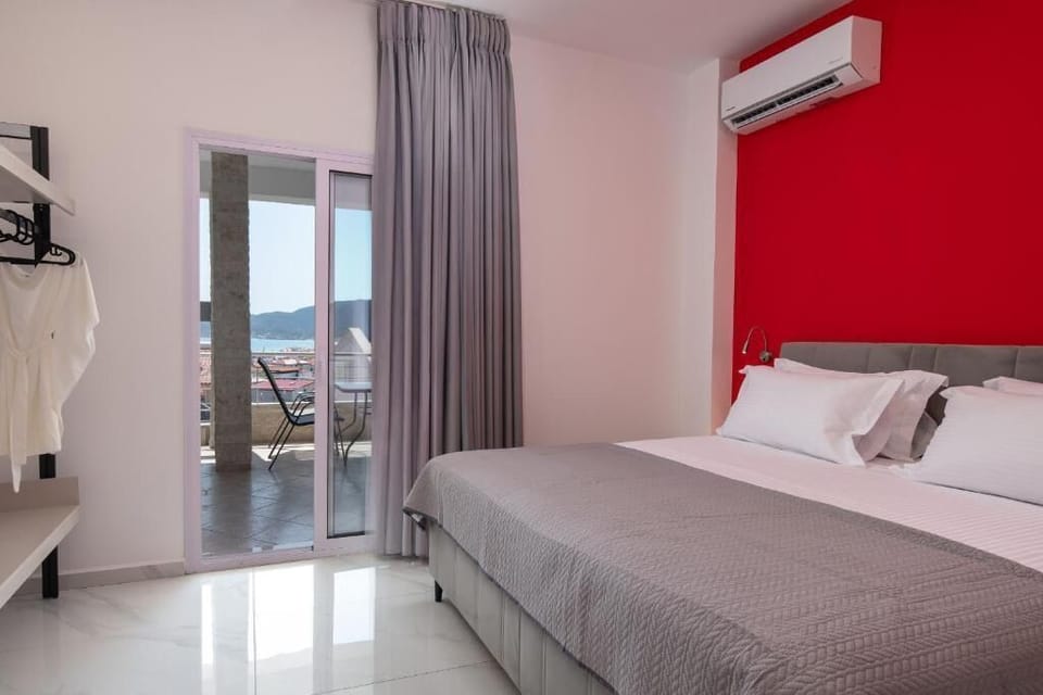 Modern Bedroom with Balcony Access and Open Layout