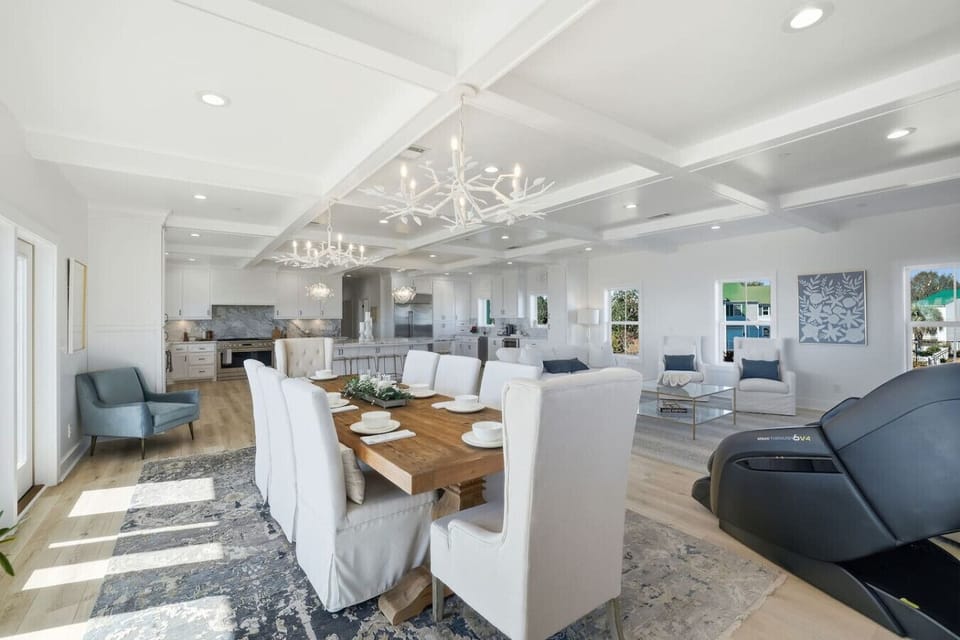 Expansive open-concept penthouse — Living, kitchen, and dining all in one grand space