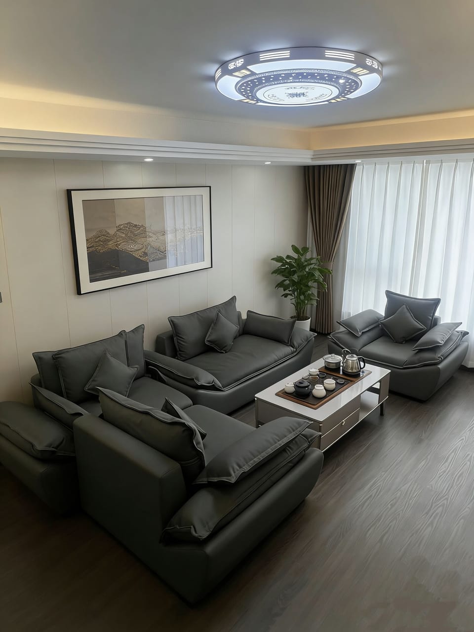 Family Double Room, Balcony, City View | Living area | TV, computer monitors, printers