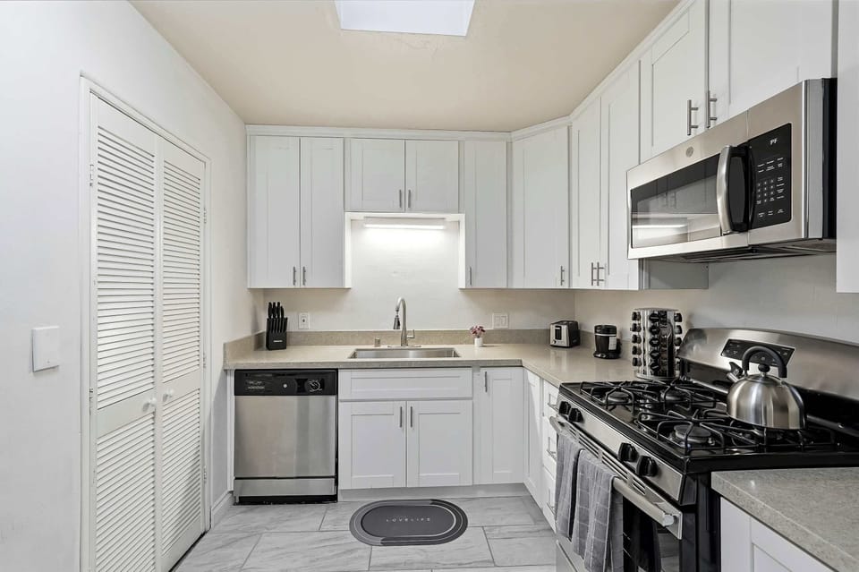 Stylish, updated kitchen designed for effortless cooking at home.