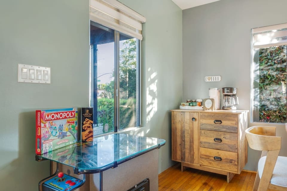 Family-friendly game corner with classic board games for relaxing nights in