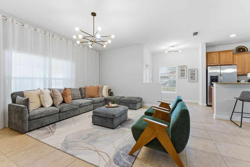 Living room and kitchen