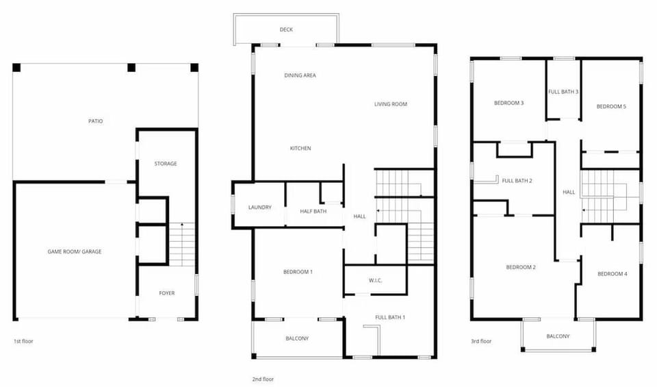 3-story, 2,477 sq ft, 5BR/3.5BA home steps from beach. Book your stay today!