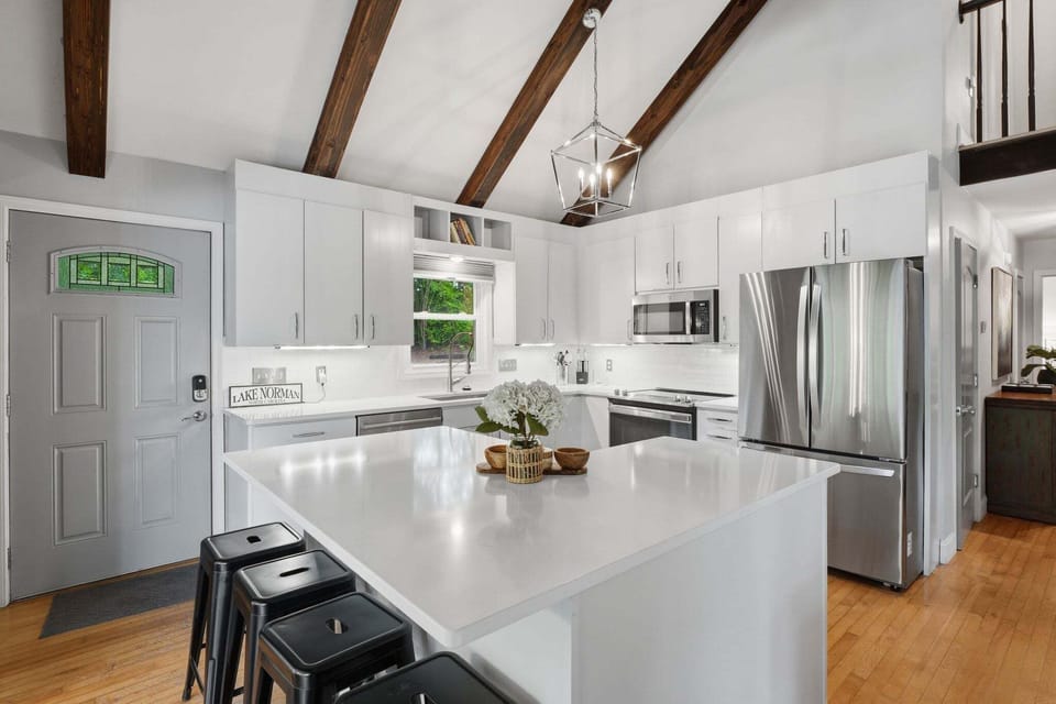Kitchen island with seating for four.