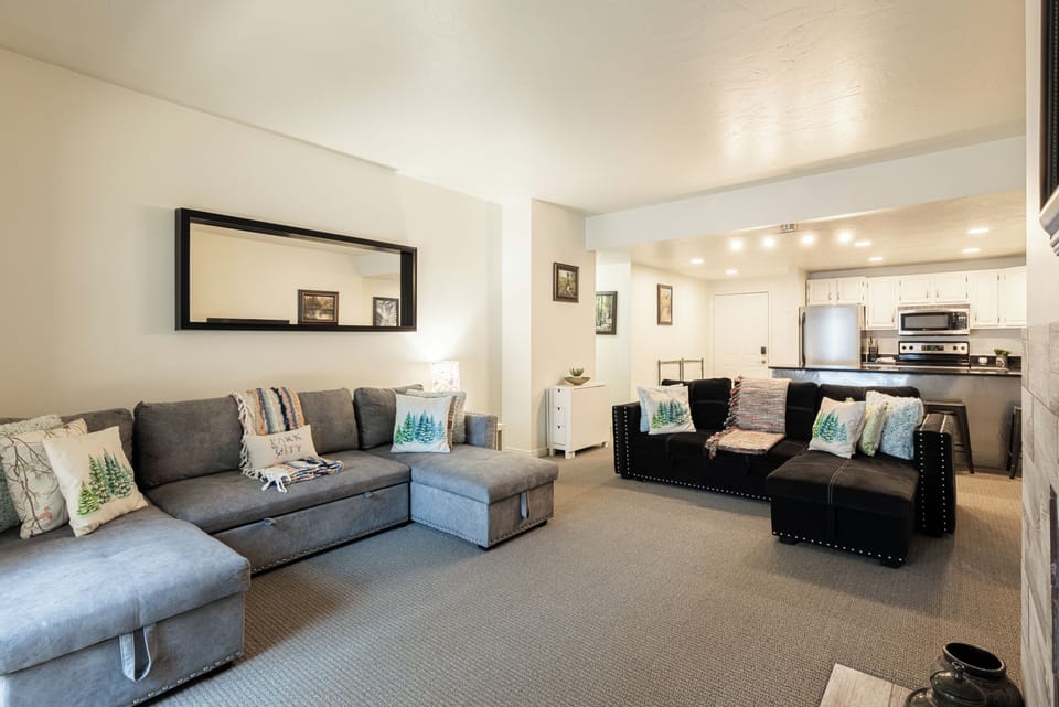 Open-concept living and dining area