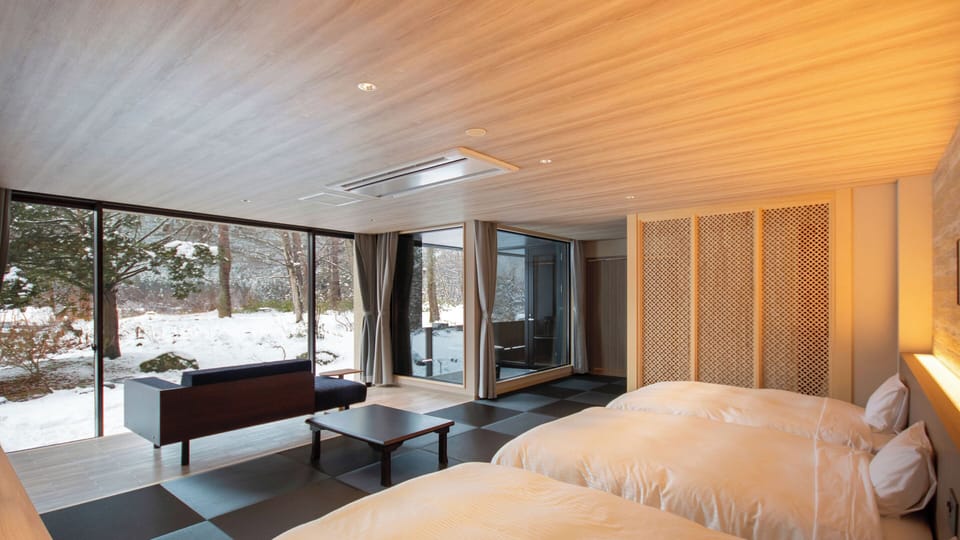 Junior Suite Japanese-Style Triple Beds Room with Private-Open-Air-Bath - Shower Only - Non-Smoking | Free WiFi, bed sheets
