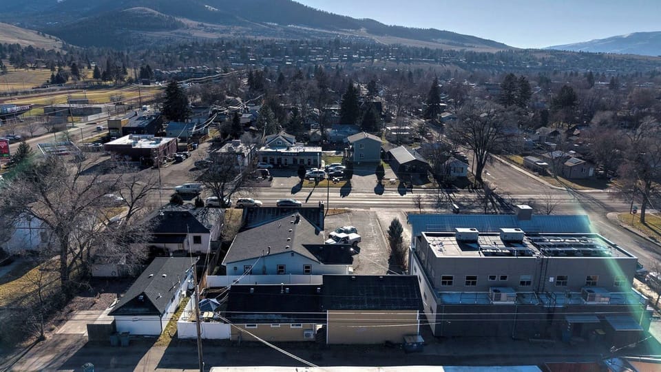 Aerial view of neighborhood
