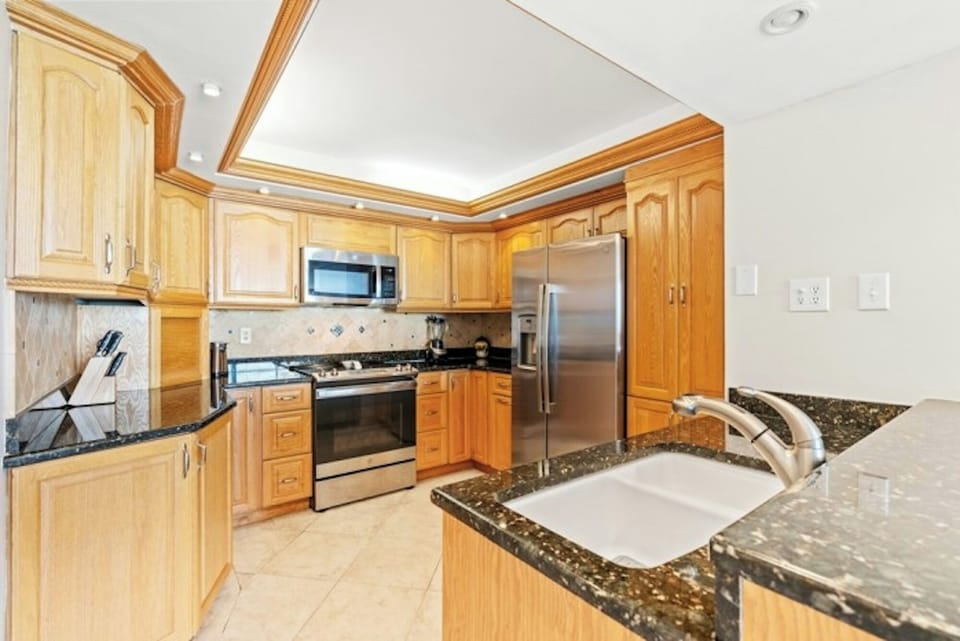 A chef's dream kitchen, fully stocked and loaded.
