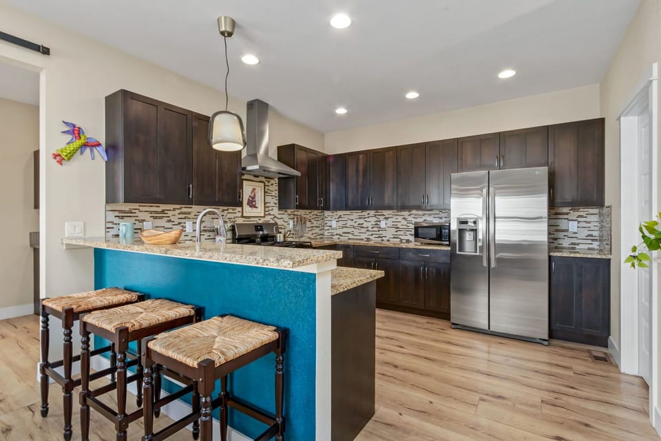 Fully-equipped Kitchen | Breakfast Bar with Seating for 3!